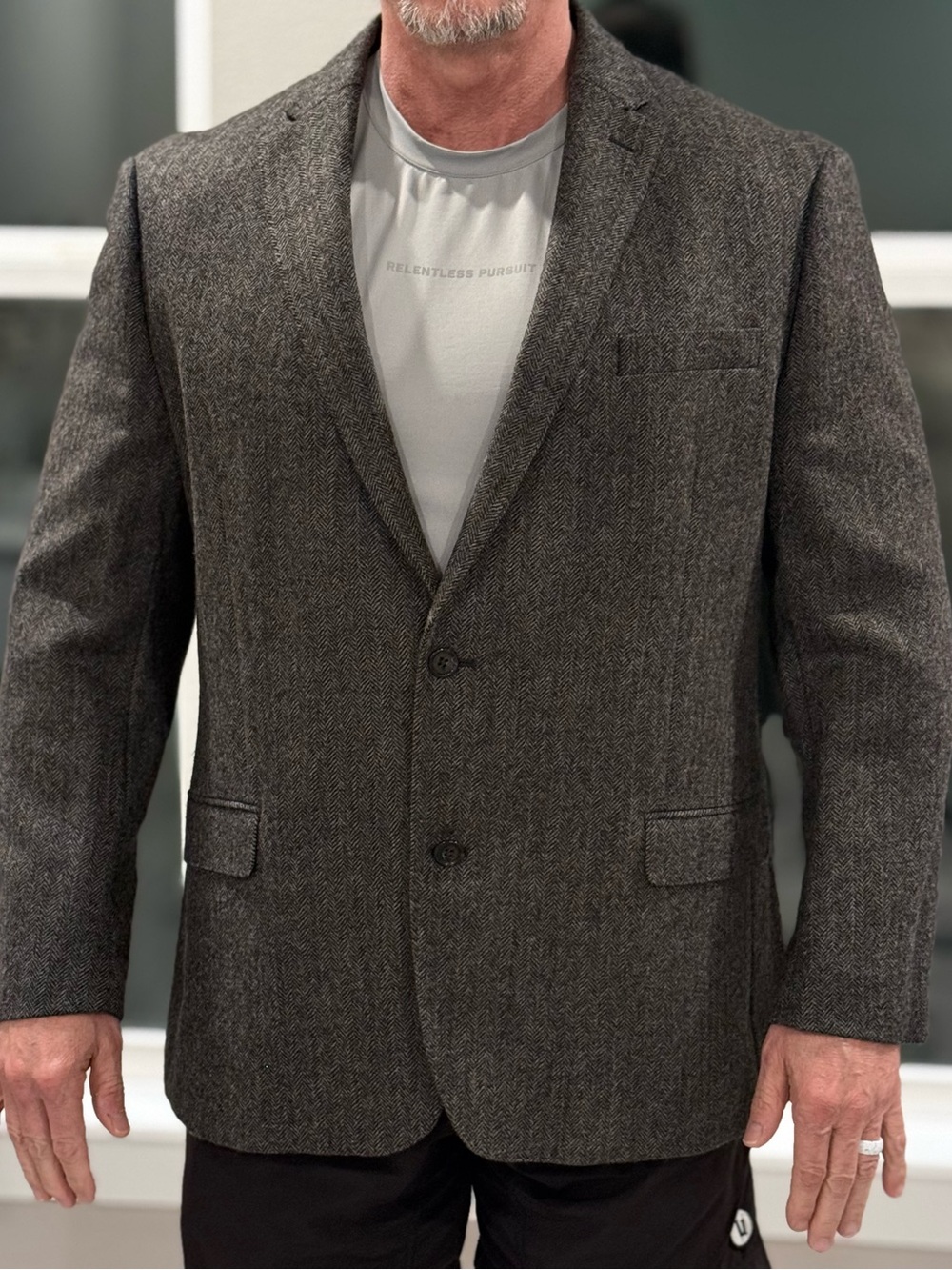 Lauren Ralph Lauren Slim Fit 100% Wool Grey Herringbone Men’s 50R Sport Coat